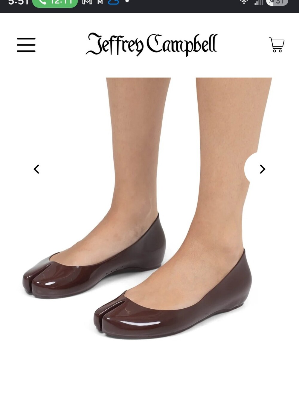 Jeffrey Campbell Fixed Split Toe Jelly Flat (Women) Size 7